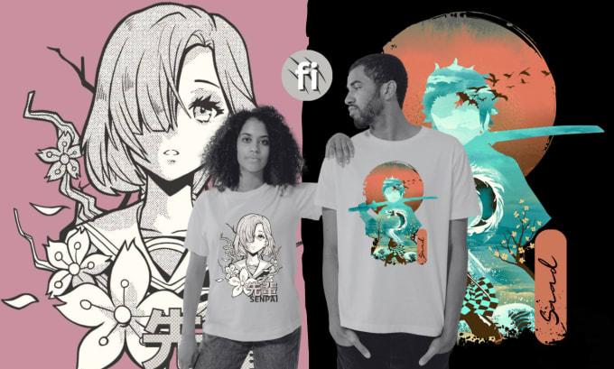 Gig Preview - Create anime t shirt design