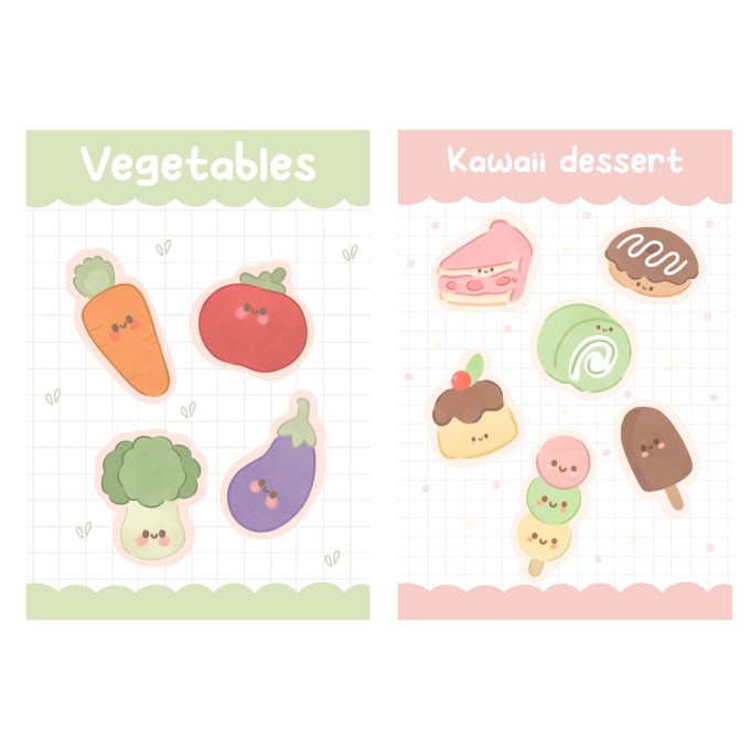 Gig Preview - Design kawaii cute doodle sticker sheets