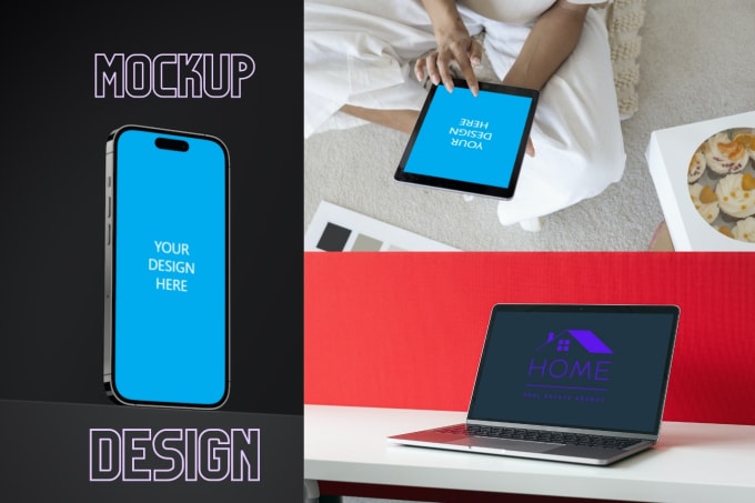 Gig Preview - Mockups your app, website or logo on iphone , laptop, tv