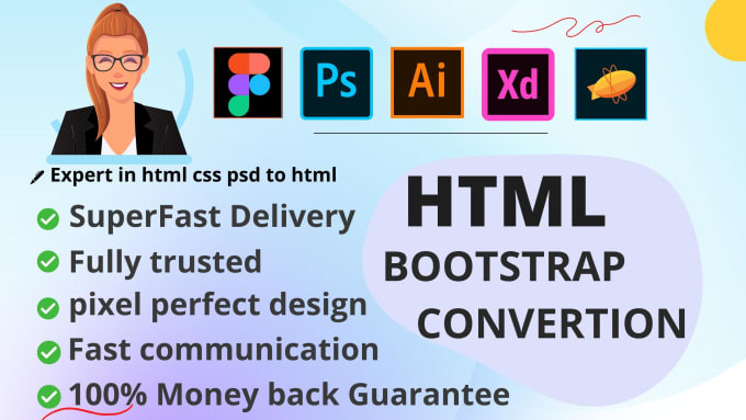 Gig Preview - Convert PSD to html using html css js and bootstrap