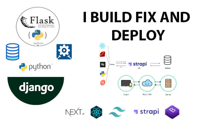 Gig Preview - Build deploy fix bug django flask react next js API full stack