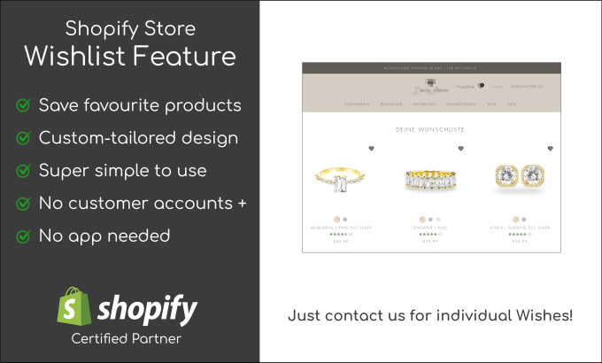 Gig Preview - Create a wishlist for your shopify store, no apps