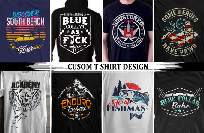 Gig Preview - Design custom trendy retro vintage and bulk t shirt design