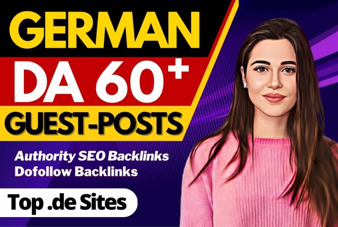 Gig Preview - Do link building via high da german guest post dofollow authority seo backlinks