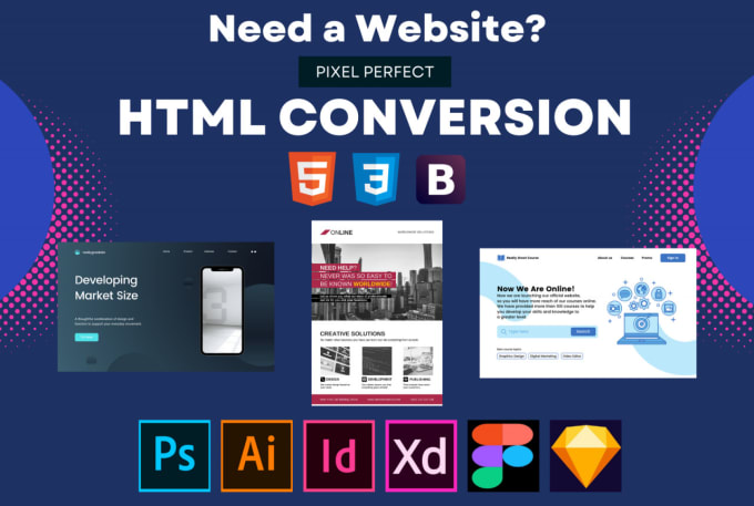 Gig Preview - Fix or convert figma or PSD to responsive website