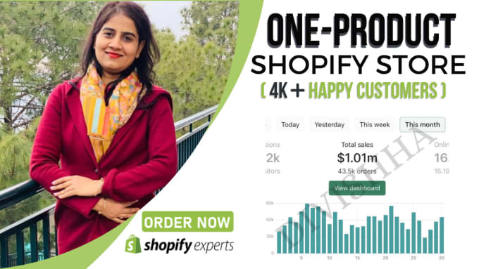 Gig Preview - Build a passive one product dropshipping shopify store shopify website