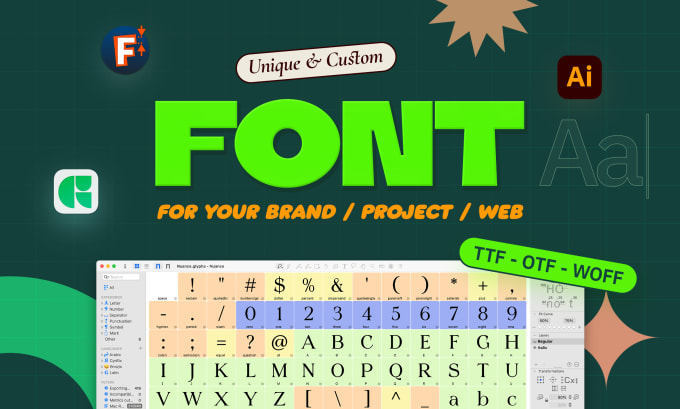 Gig Preview - Design custom font for your brand, web and project