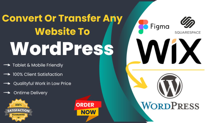 Bestseller - convert or transfer wix, squarespace, figma, psd to wordpress website