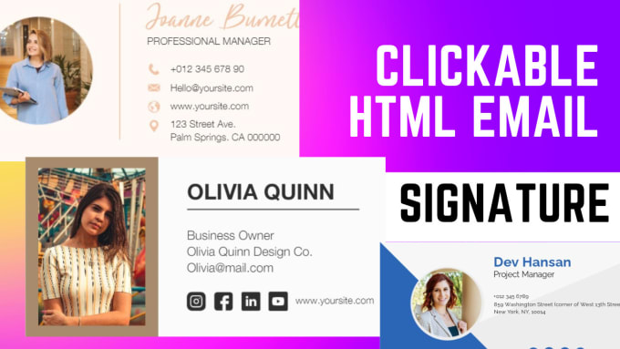 Gig Preview - Create HTML email signature, clickable HTML email signature