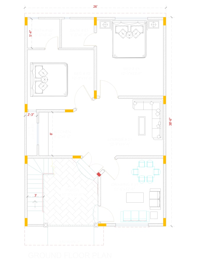 Gig Preview - Draw architectural floor plan and design house plan