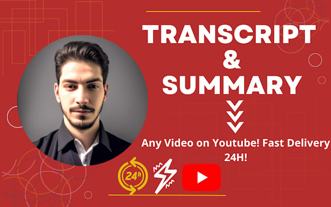 Gig Preview - Use ai to transcript and summary any video on youtube