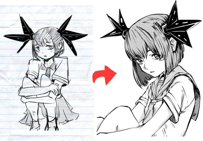 Gig Preview - Turn your drawing into a manga character