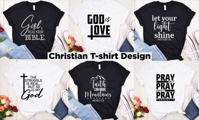 Gig Preview - Do christian t shirt design for etsy, amazon merch and print on demand