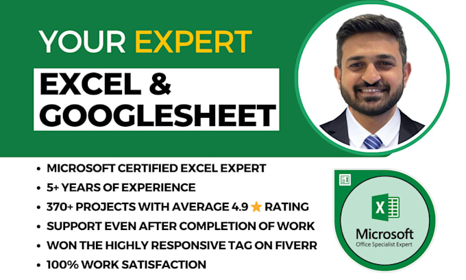 Gig Preview - Be your excel vba, macro, formulas expert in microsoft excel and google sheet