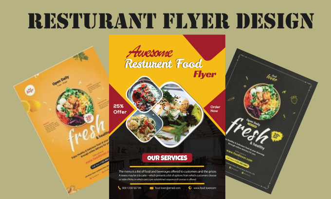 Gig Preview - Do awesome menu card bar or restaurant takeaway menu board brochure