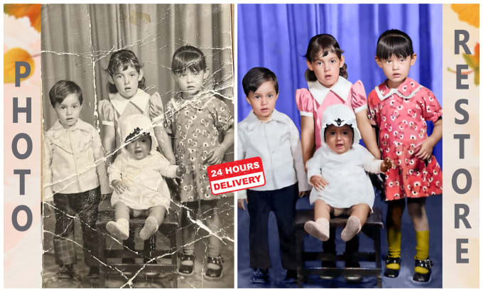 Gig Preview - Restore, repair, enhance and colorize your old photo