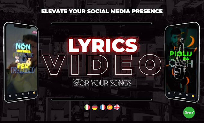 Bestseller - make custom music lyrics videos to help elevate your social media presence