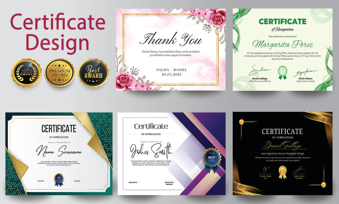 Gig Preview - Create custom certificate design, diploma certificate or award certificate