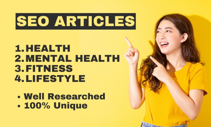 Gig Preview - Write engaging mental health, health, and fitness articles