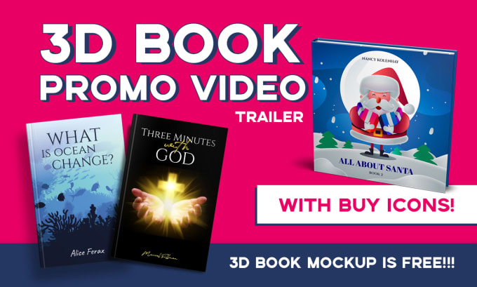 Gig Preview - Stunning 3d book promo video trailer for church, kids, children, fiction