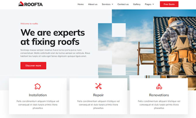 Gig Preview - Design roofing website contractor website roofing website