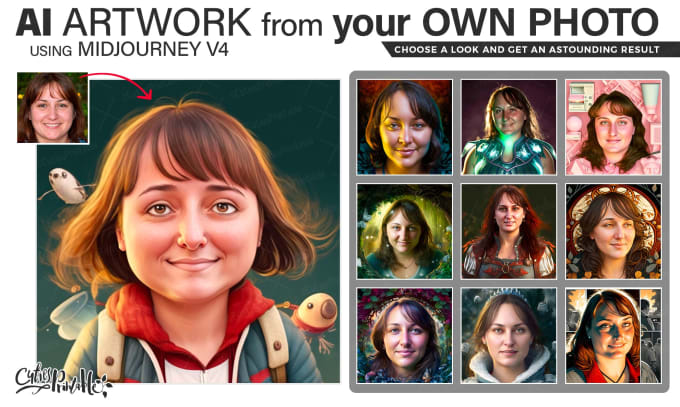 Gig Preview - Do portrait art of your photo using artificial intelligence