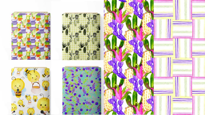 Gig Preview - Design watercolor seamless pattern for textile and other surface