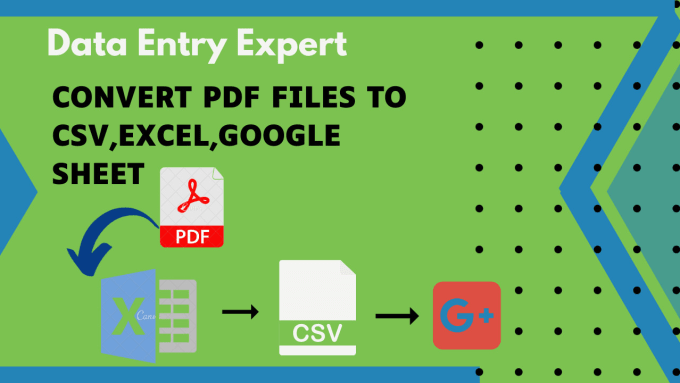 Gig Preview - Do fastest data entry and conversion any file  to csv, excel,word