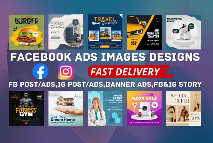 Gig Preview - Create effective facebook ads post images design,instagram ads,fb ads design