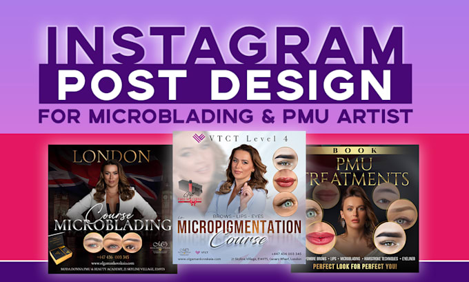 Gig Preview - Design quality instagram image or video post for microblading and pmu artist