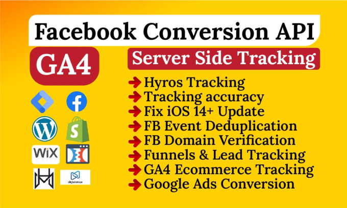 Gig Preview - Fix pixel facebook conversion API google analytics 4 ga4 ecommerce tracking GTM