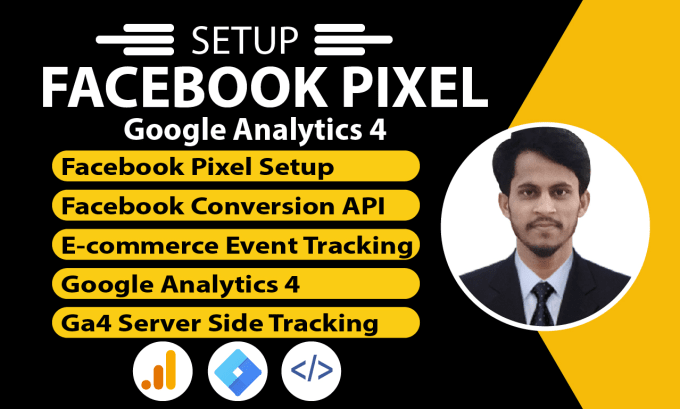 Gig Preview - Setup facebook pixel in shopify wordpress wix and custom site, conversion API