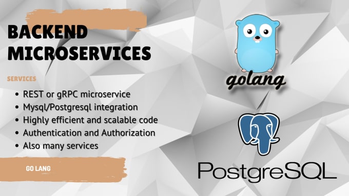 Gig Preview - Develop backend microservices both rpc or rest API in golang