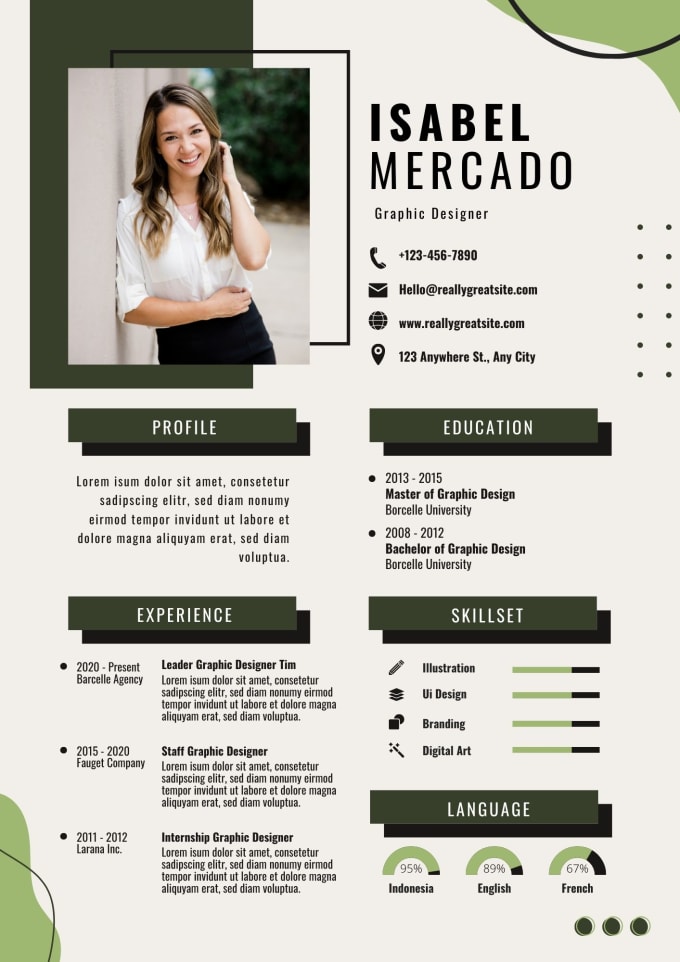 Gig Preview - Visualize a minimalist professional resume CV