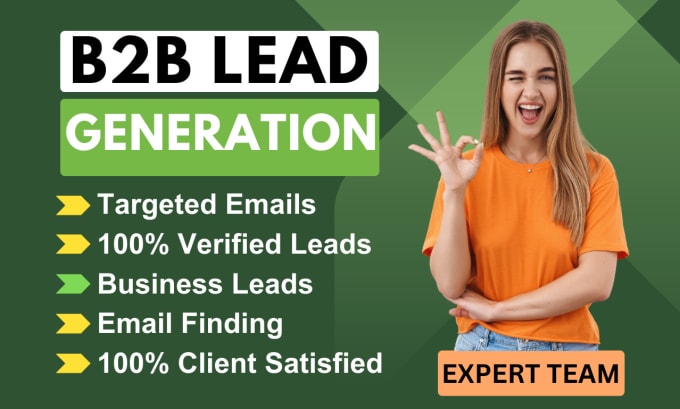 Gig Preview - Find b2b lead generation, email finder, contact list, and business email