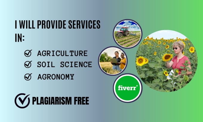 Gig Preview - Do the agriculture work, agronomy, soil science and horticulture related tasks