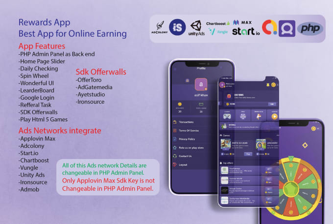 Gig Preview - Develop earning app and rewards game