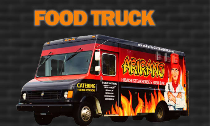 Gig Preview - Design food truck, food trailer wrap, food caravan