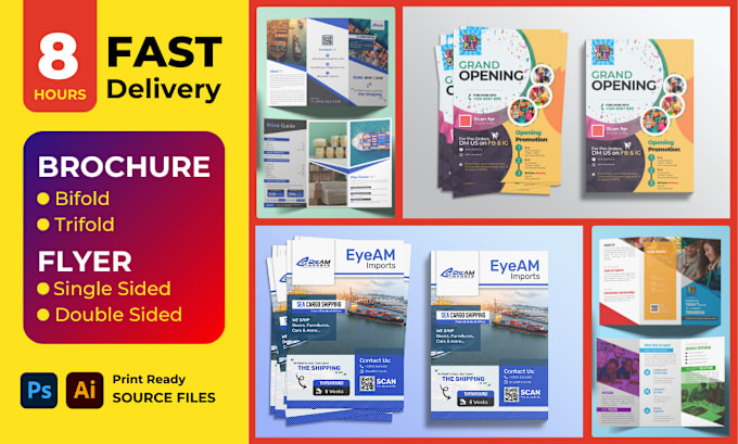 Gig Preview - Design your flyer designs or bifold, trifold brochure