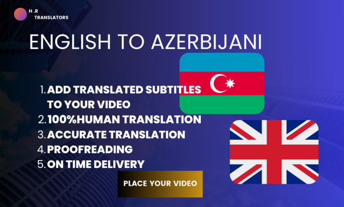 Gig Preview - Provide synchronized srt files and translations of azerbaijani video and audio