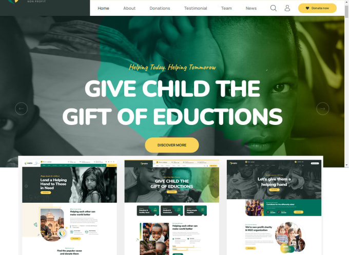 Gig Preview - Build squarespace,wix,godaddy website for nonprofit, charity,fundraising,website