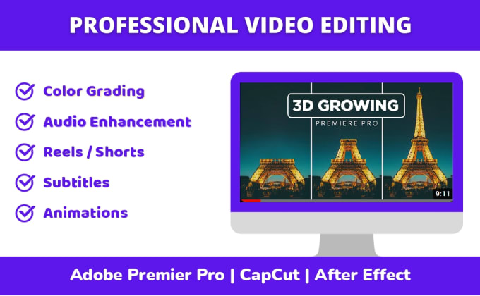 Gig Preview - Do professional video editing for youtube, tiktok, reels