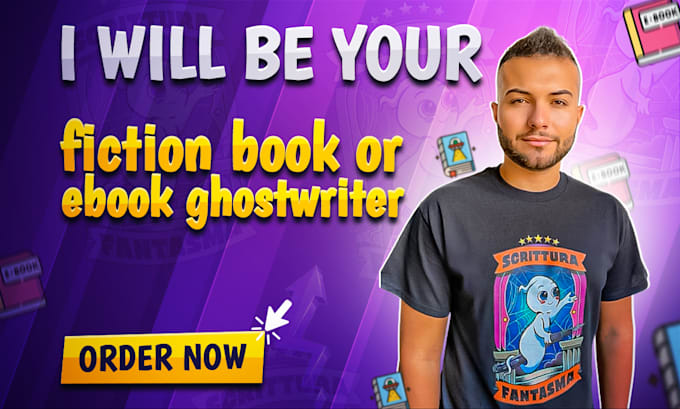 Gig Preview - Be your fiction book or ebook ghostwriter