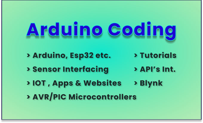 Gig Preview - Code your arduino, iot, esp32, esp8266, avr microcontroller projects