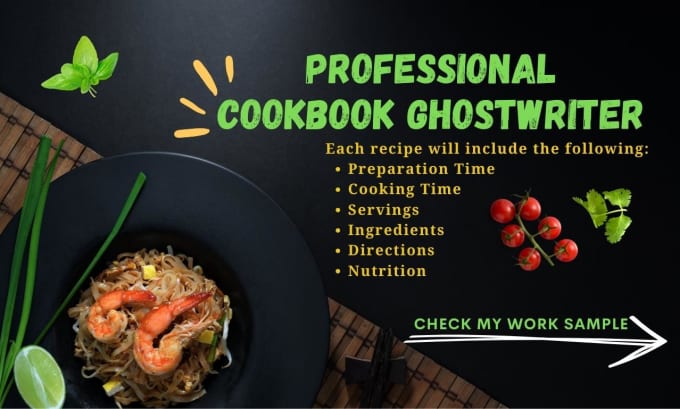 Gig Preview - Write recipe cookbooks for amazon kindle