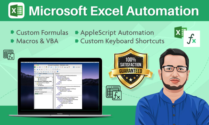 Gig Preview - Automate excel tasks with formulas, macros and applescript