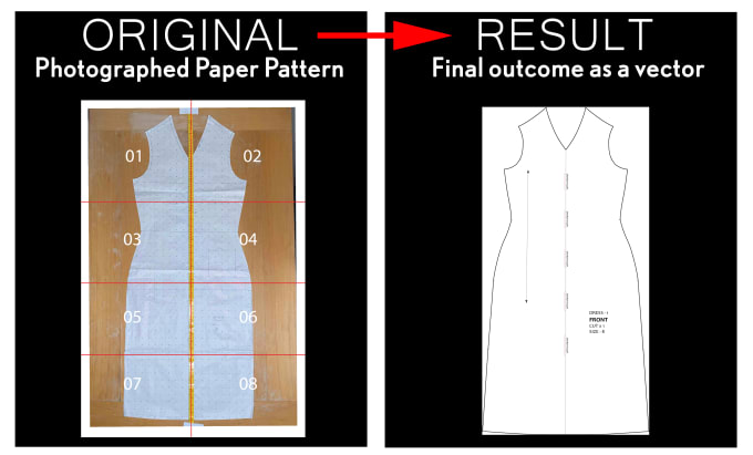 Gig Preview - Digitize your hand drawn sewing pattern to digital