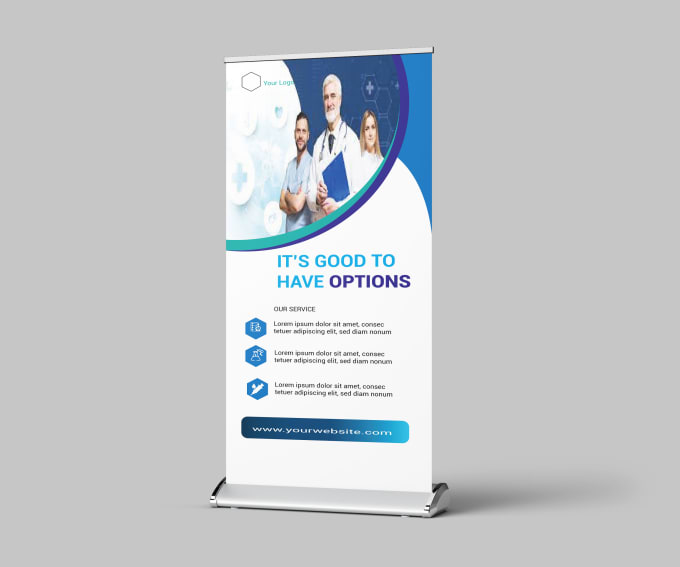 Gig Preview - Create a amazing professional medical rollup banner design