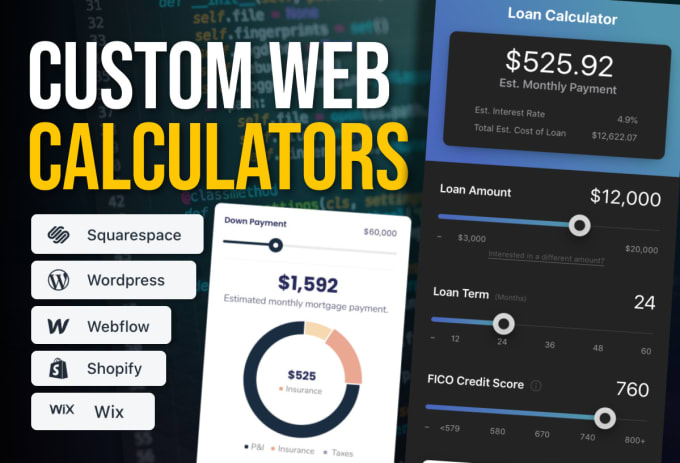 Gig Preview - Create a custom web calculator for your website