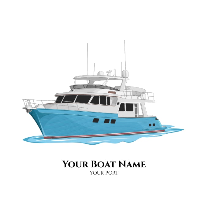 Gig Preview - Draw your boat or yacht in to cartoon vector high quality